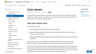 Coin miners | Microsoft Docs