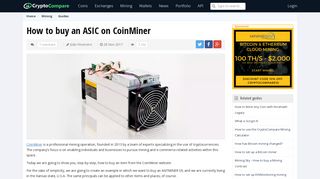 How to buy an ASIC on CoinMiner | CryptoCompare.com