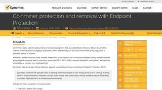 Coinminer protection and removal with Endpoint Protection