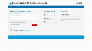 Login - Support System for CoinPayments.net