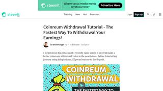 Coinreum Withdrawal Tutorial - The Fastest Way To Withdrawal Your ...