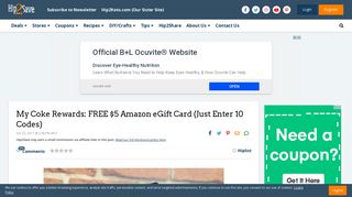 My Coke Rewards: FREE $5 Amazon eGift Card (Just Enter 10 Codes ...