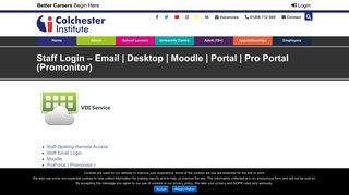 Staff Login | Email, Moodle & Remote Desktop ... - Colchester Institute