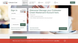 Coldwater Creek Mastercard - Manage your account - Comenity