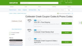 Coldwater Creek Coupons, Promo Codes & Deals 2019 - Groupon