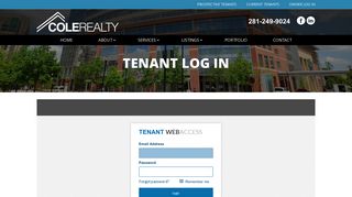 Tenant Log In | Cole Realty