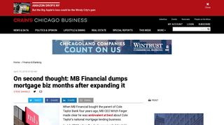 MB Financial dumps mortgage unit months after expanding it