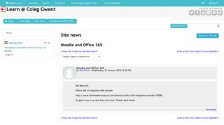 Moodle and Office 365 - Learn @ Coleg Gwent