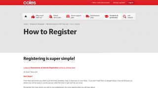 How to Register - Coles Careers