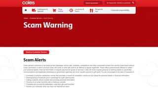 Scam Warning - Coles