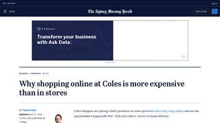 Why shopping online at Coles is more expensive than in stores