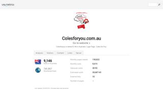 www.Colesforyou.com.au - Login Page - Coles for You
