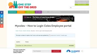 Mycoles - How to Login Coles Employee portal | One Step Off The Grid
