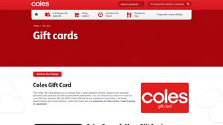 Coles Gift Cards | Coles