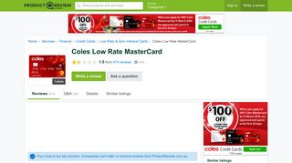 Coles Low Rate MasterCard Reviews - ProductReview.com.au