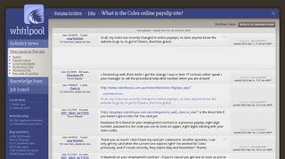 What is the Coles online payslip site? - Jobs - Whirlpool Forums