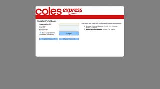 Coles Express WebView Supplier Portal