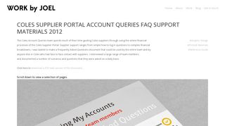 Coles Supplier Portal Account Queries FAQ Support Materials 2012 ...