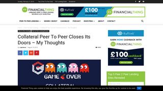 Collateral Peer To Peer Closes Its Doors - Financial Thing