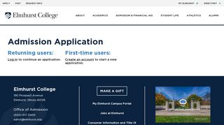 Admission Application - Elmhurst College