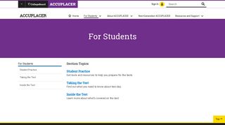For Students – ACCUPLACER – The College Board