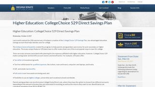 Higher Education: CollegeChoice 529 Direct Savings Plan