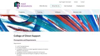College of Direct Support | Port Resources