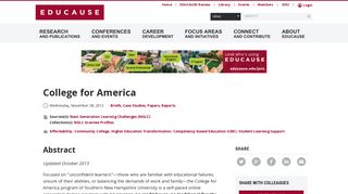 College for America | EDUCAUSE