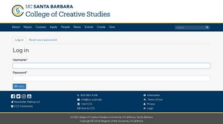 Log in | UCSB College of Creative Studies