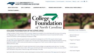 College Foundation of NC (CFNC.org) | UNC System Office