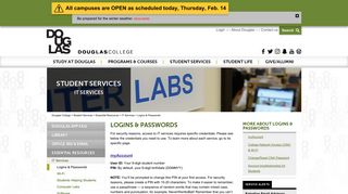 Logins & Passwords, College Network, Computer Access - Douglas ...