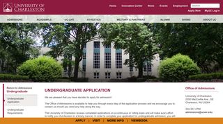 Undergraduate Application - University of Charleston
