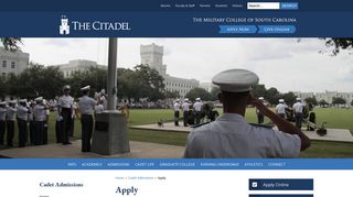 Apply - The Citadel - Charleston, SC