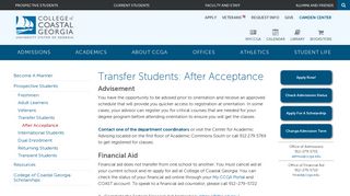 College of Coastal Georgia: After Acceptance