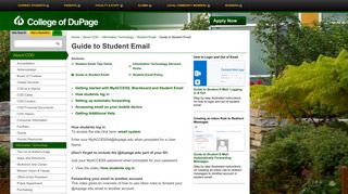 College of DuPage - Guide to Student Email