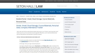 Student Portal - Seton Hall Law School - Seton Hall University