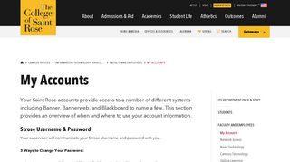 My Accounts | The College of Saint Rose