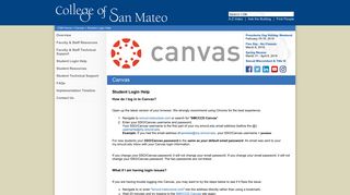 Canvas at College of San Mateo - Student Login Help