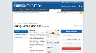 College of the Mainland in Texas City, TX | US News Education