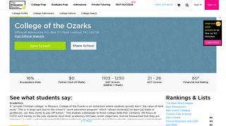 College of the Ozarks - The Princeton Review College Rankings ...