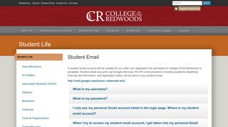 College of the Redwoods Home > Students > Student Email