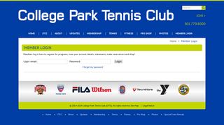 Member Login | College Park Tennis Club