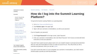 How do I log into the Summit Learning Platform? – Summit Learning