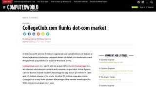 CollegeClub.com flunks dot-com market | Computerworld
