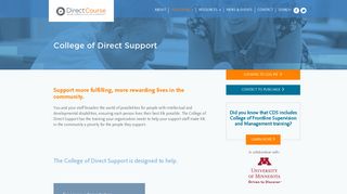College of Direct Support | Training | DirectCourse