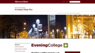Evening College Plus - Missouri State Outreach - Missouri State ...