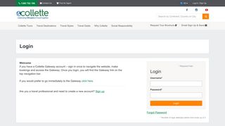 Login - Collette Tours