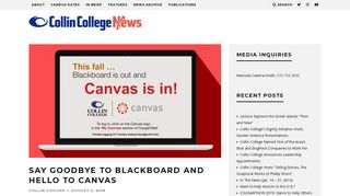 SAY GOODBYE TO BLACKBOARD AND HELLO TO CANVAS – Collin ...
