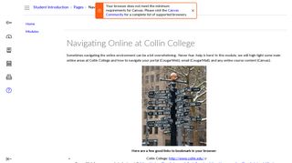 Navigating Online at Collin College: Student Introduction to Canvas