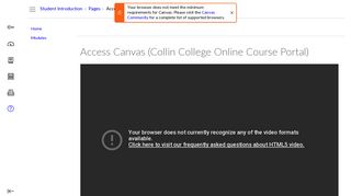 Access Canvas (Collin College Online Course Portal): Student ...